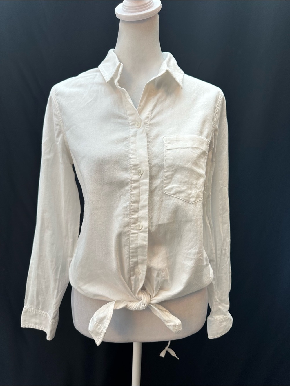 Madewell White Tie-Front Button Down Shirt XXS